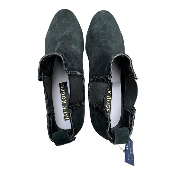 Jack Rogers Black Suede Poppy Ankle Boot Booties Low Heel Women's Shoe Size 8M - Picture 7 of 11